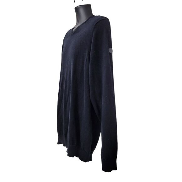 2/$20 Point Zero Black V-Neck Sweater Top 100% Cotton Size: Large - Picture 3 of 7